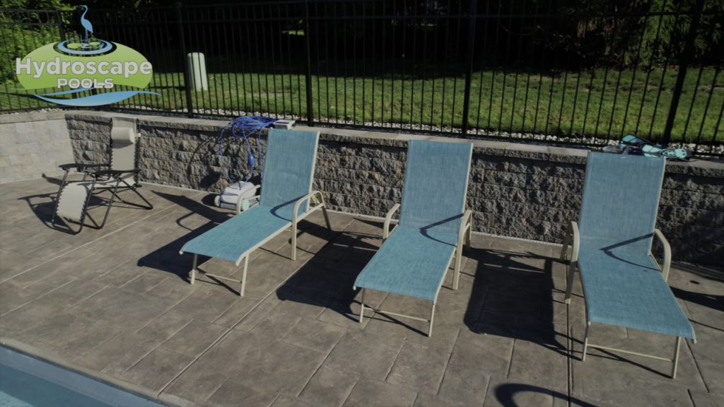 Fiberglass Pool & Paver Patio | Newtown, PA | engineered retaining wall and stamped concrete 4