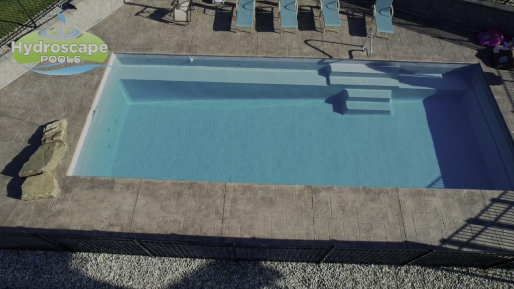 Fiberglass Pool & Paver Patio | Newtown, PA | Imagine Pools Marvelous 30 with bench seating 5